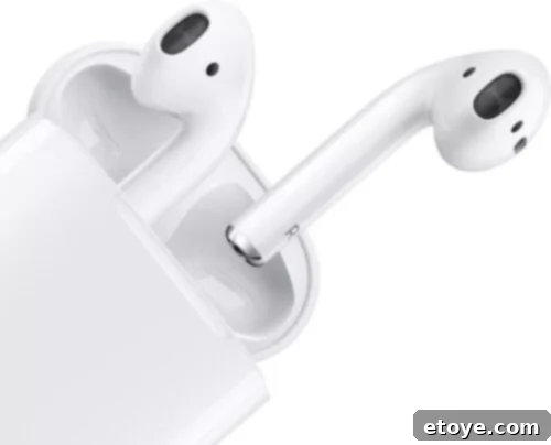 a pair of Apple AirPods in their case