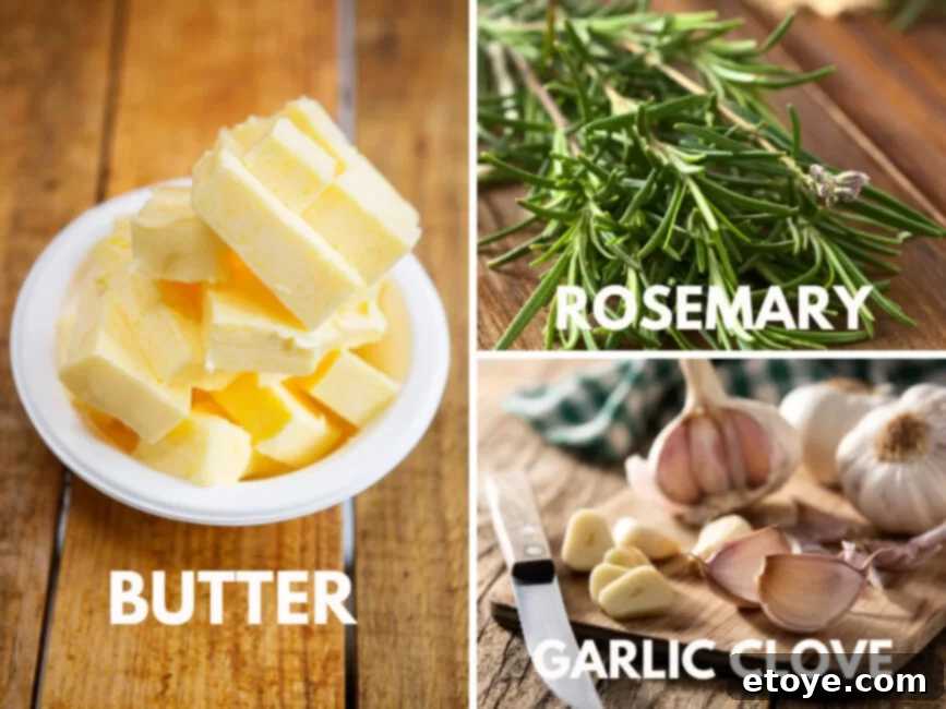 Flavorful Butter Creations 5 Rosemary butter with rosemary and garlic gloves