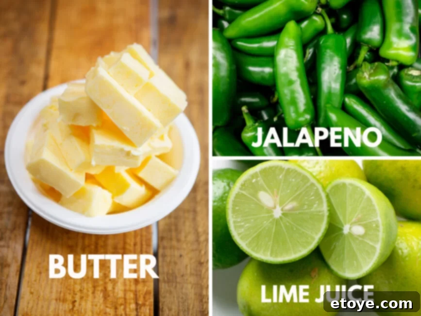 Flavorful Butter Creations 7 Spicy Jalapeno Butter ingredients with lime juice