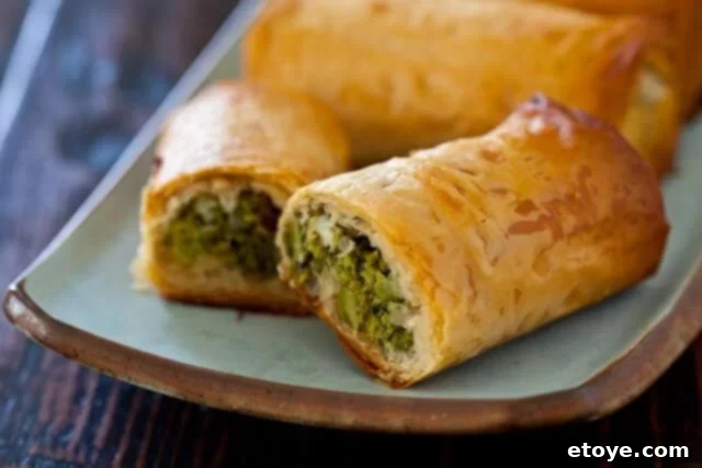Broccoli Spanakopita Recipe Close-up of Broccoli Spanakopita Filling Ingredients