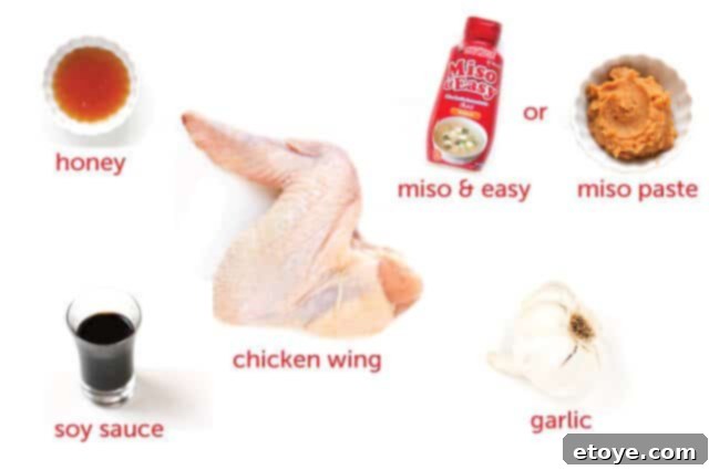 Flame-Kissed Honey Miso Glazed Wings 2 Ingredients for Honey Miso Marinade