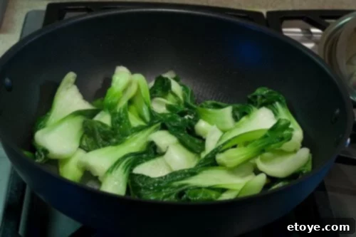 Bok Choy Recipe - Let cook for 1 minute