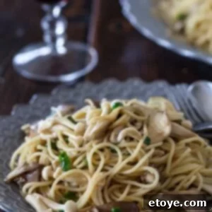 Miso Butter Garlic Noodles 8 A bowl of Garlic Noodles with Miso Butter and Mushrooms