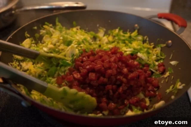 Stir-fried Brussels Sprouts with Chinese Sausage 8 Combining Brussels Sprouts and Chinese Sausage