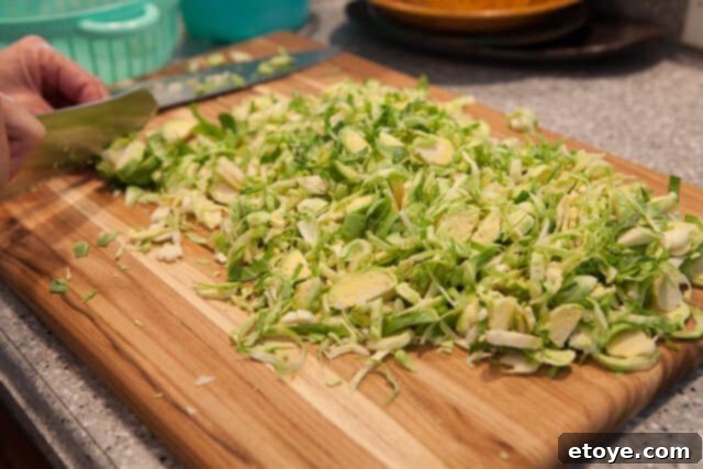 Stir-fried Brussels Sprouts with Chinese Sausage 2 Shredded Brussels Sprouts