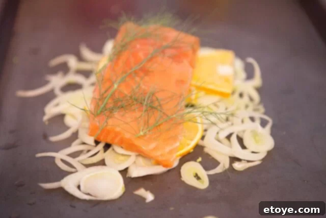 Topping Salmon with Fennel Fronds