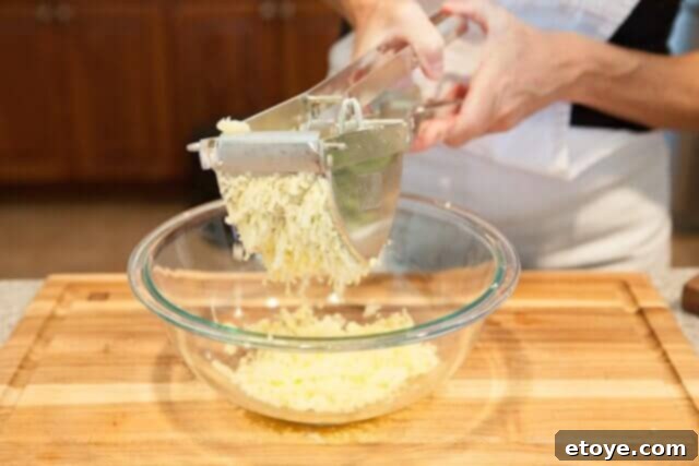 secret to smooth mashed potatoes is using a potato ricer