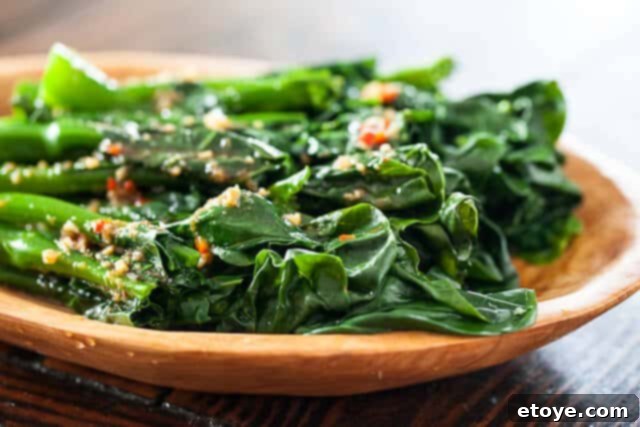 Chinese Broccoli Garlicky Ginger Miso Sauce Recipe plated Chinese Broccoli