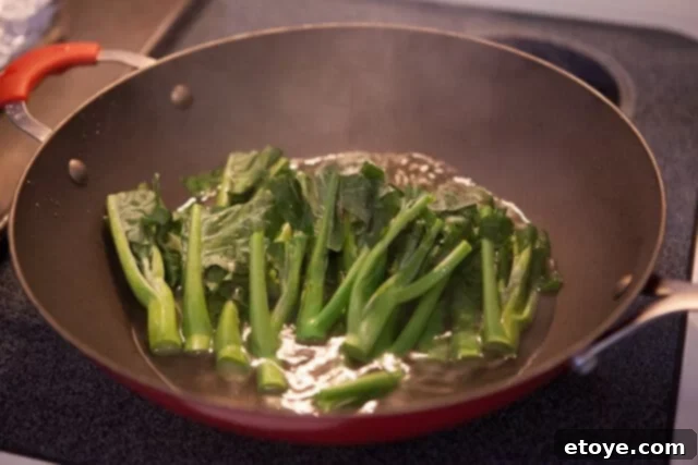 Chinese Broccoli Garlicky Ginger Miso Sauce Recipe wok Chinese Broccoli