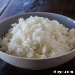 Quick reference image for microwave rice recipe instructions