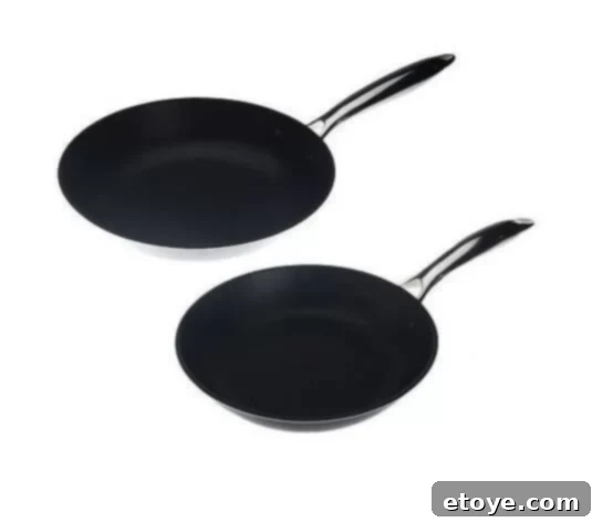 Technique® Lightweight Cast Iron Fry Pan Set in a modern kitchen