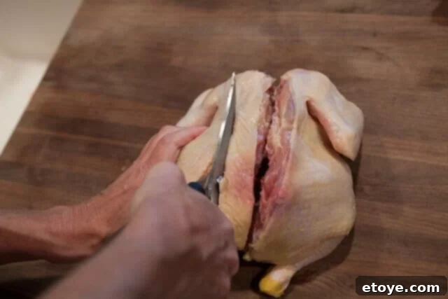 Miso Roast Chicken removing backbone Miso Roast Chicken removing the backbone