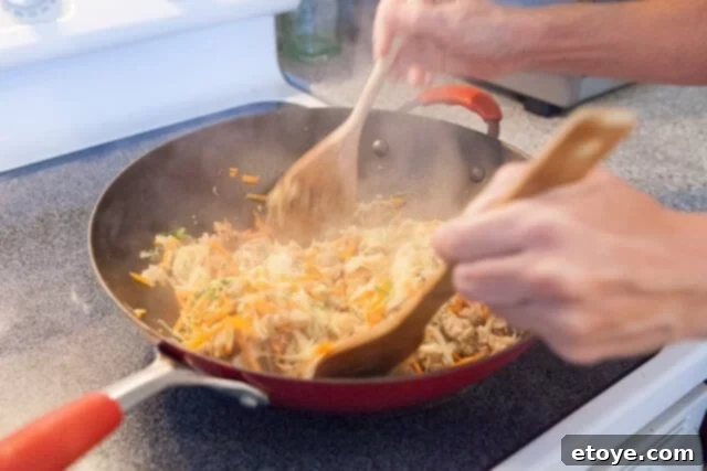 Toss Spring Roll Filling Together