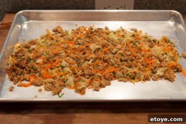 Let the Spring Roll Filling Cool Down