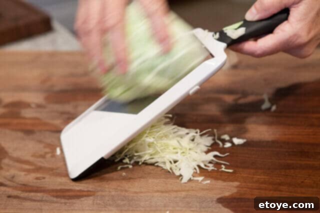Shred Cabbage for Spring Rolls