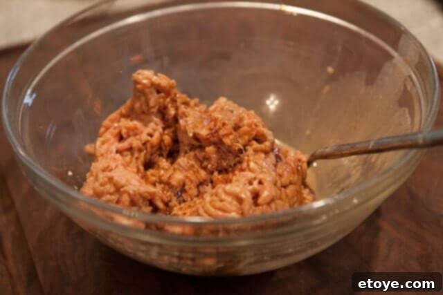 Mix Marinade with Ground Chicken
