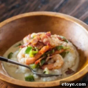 A hearty bowl of creamy shrimp and grits