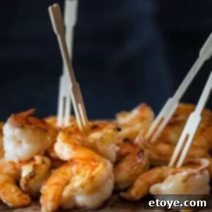 Savory Miso Garlic Shrimp 3 shrimp on skewers