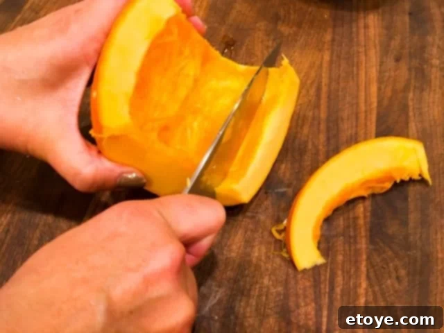 Cleaning pumpkin interior