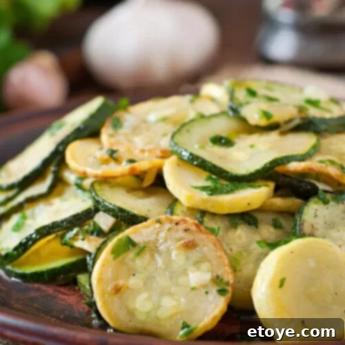 Simple Sauteed Zucchini 5 Sauteed zucchini with herbs on plate
