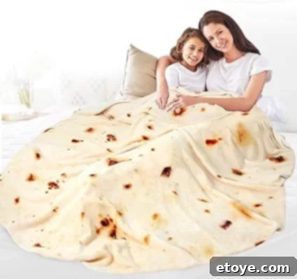 This tortilla blanket is fun for the whole family!