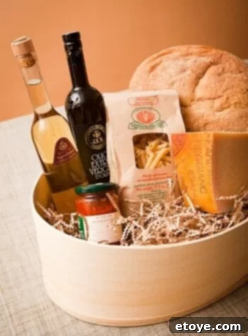 Parmesan.com Gourmet Gift Basket with Parmigiano Reggiano, Bread, Sauce, Pasta, and Olive Oil