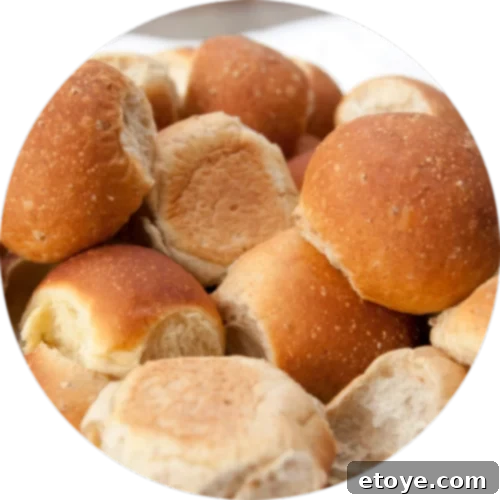 A basket of dinner rolls