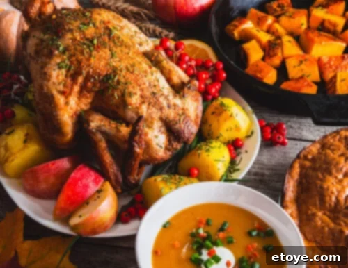 Celebrate Thanksgiving Without Breaking the Bank 7 Turkey and pumpkin soup in bowls, symbolizing delicious ways to use Thanksgiving leftovers and extend the holiday feasting.