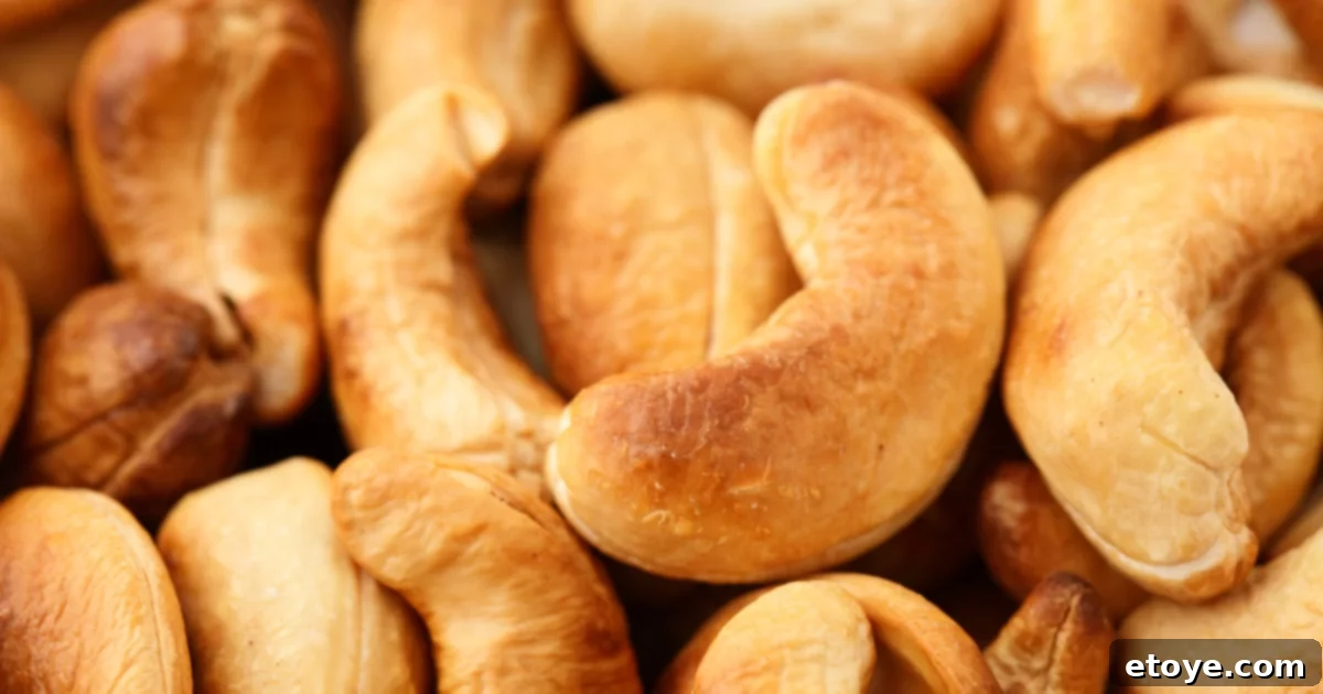 close up of toasted cashews