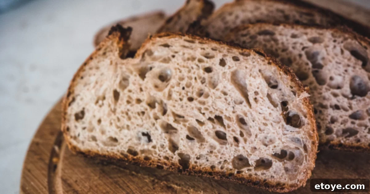 Sourdough Bread Slices on wooden board