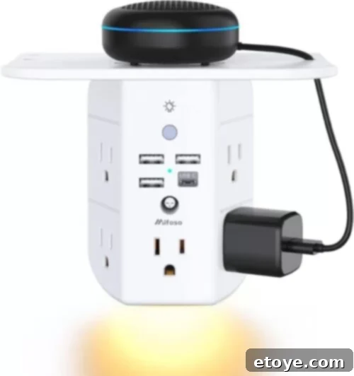 Charger Light & Shelf - Stylish charging with ambient light and storage