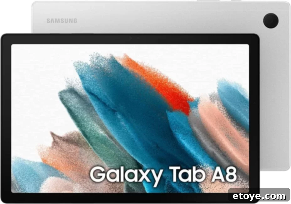 Win a Samsung Galaxy Tab A8 4 samsung galaxy a8 tab back and front view