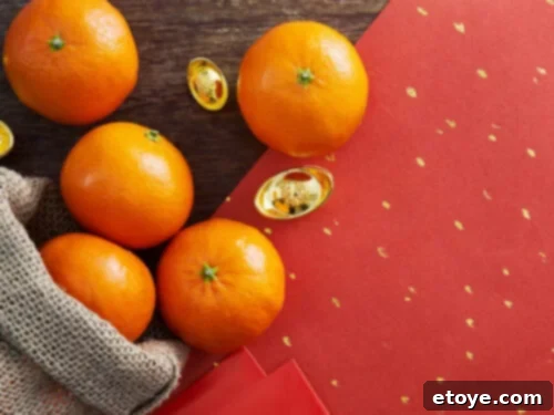 Chinese New Year tangerines displayed for good fortune