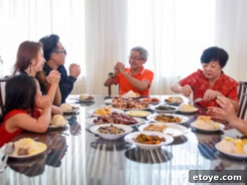 Chinese New Year reunion dinner with family