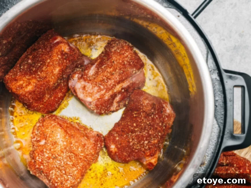 Pork cooking in an Instant Pot
