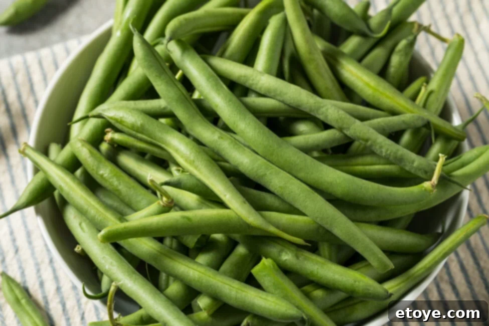 Close-up of spoiled green beans