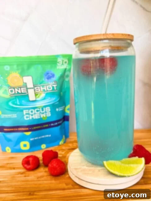 1 Shot Energy Blue Raspberry Mocktail