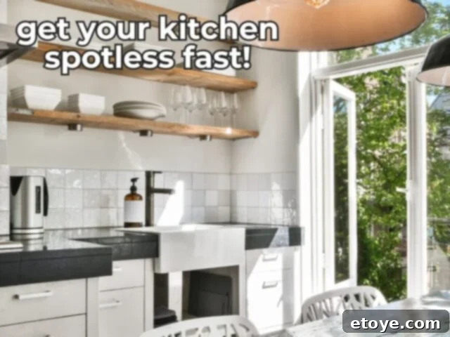 Transform your kitchen into a spotless sanctuary with speed cleaning techniques.