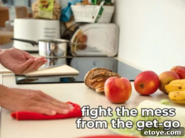 Prevent kitchen messes before they start with proactive cleaning habits.