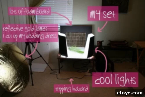 Kitchen Heat: My Favorite Memories 3 Initial kitchen photography setup with artificial lights