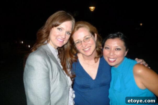 Jaden, Ree Drummond, and Elise Bauer striking a playful pose at an early food blogging event, symbolizing their camaraderie and influence in the culinary blogging world.