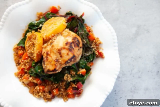 vegetable quinoa pilaf honey mustard chicken recipe