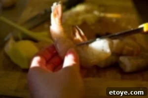 Easy Shell-On Shrimp Deveining Preparing jumbo shrimp for deveining with shell on
