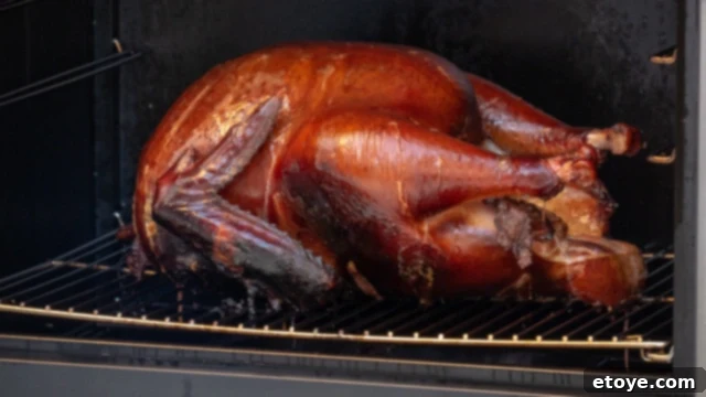 cooked turkey in smoker