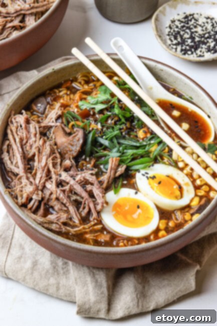 Ingredients for Easy Beef Ramen Noodle Bowl laid out