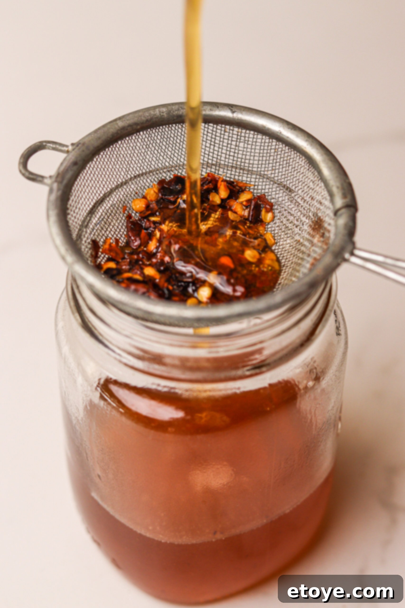 Spicy Honey Glazed Crispy Salmon Bowl 5 Making hot honey glaze step 1