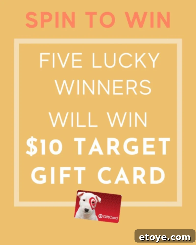 Five winners for the Target gift card instant win giveaway
