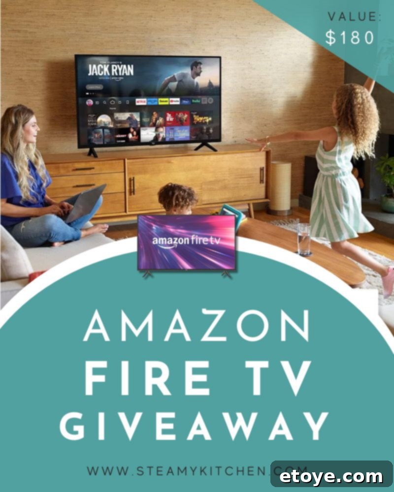 Win an Amazon Fire TV 2 Amazon Fire TV device showcasing its sleek design and user interface