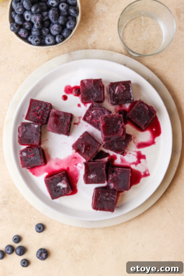 Mind, Body, and Immunity Boosting Ice Cubes 4 Blueberry antioxidant ice cubes