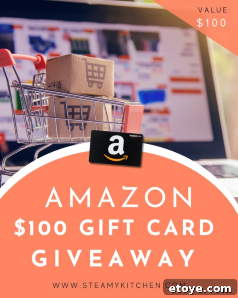 Win a $100 Amazon Gift Card 2 $100 Amazon Gift Card Giveaway - Win with Steamy Kitchen